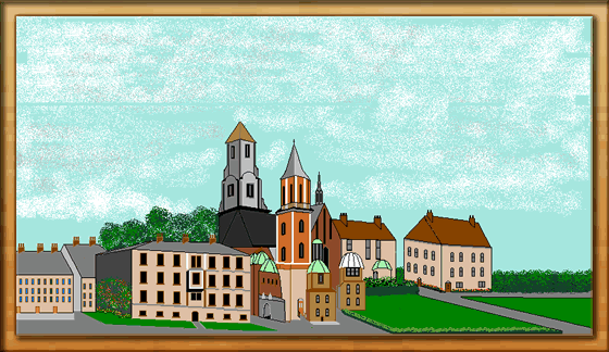 Computer Drawing of Wawel Cathedral, Kraków, Poland